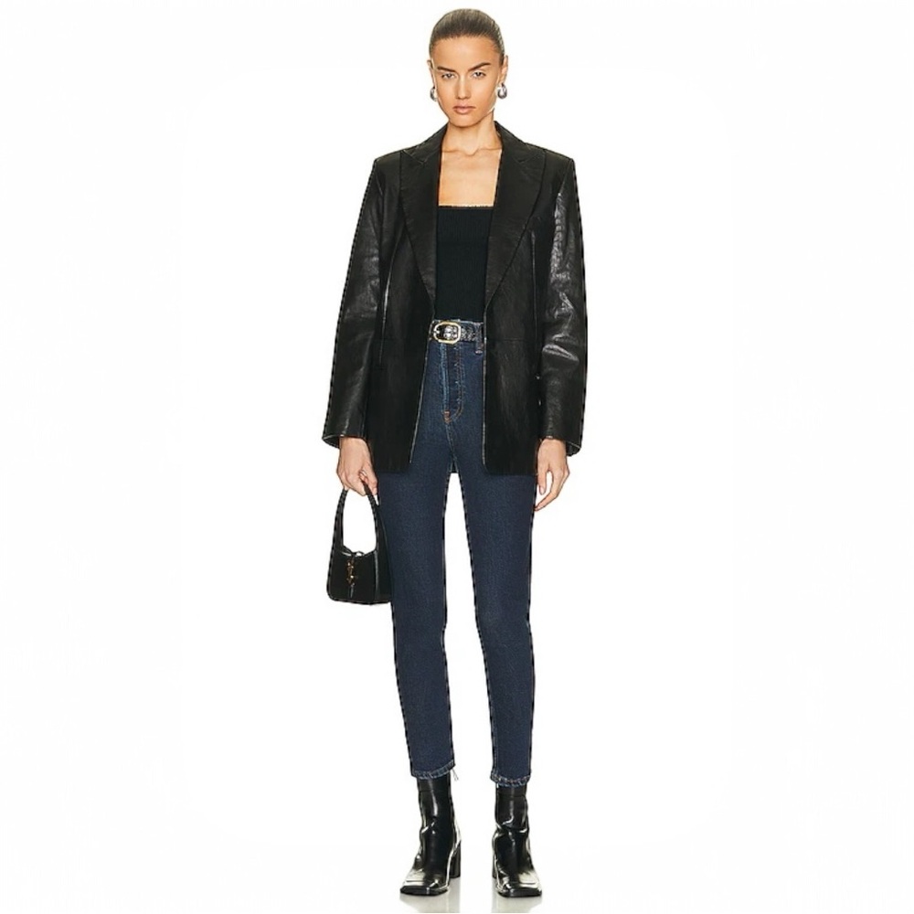 RE/DONE HIGH RISE ANKLE CROP DARK RINSE